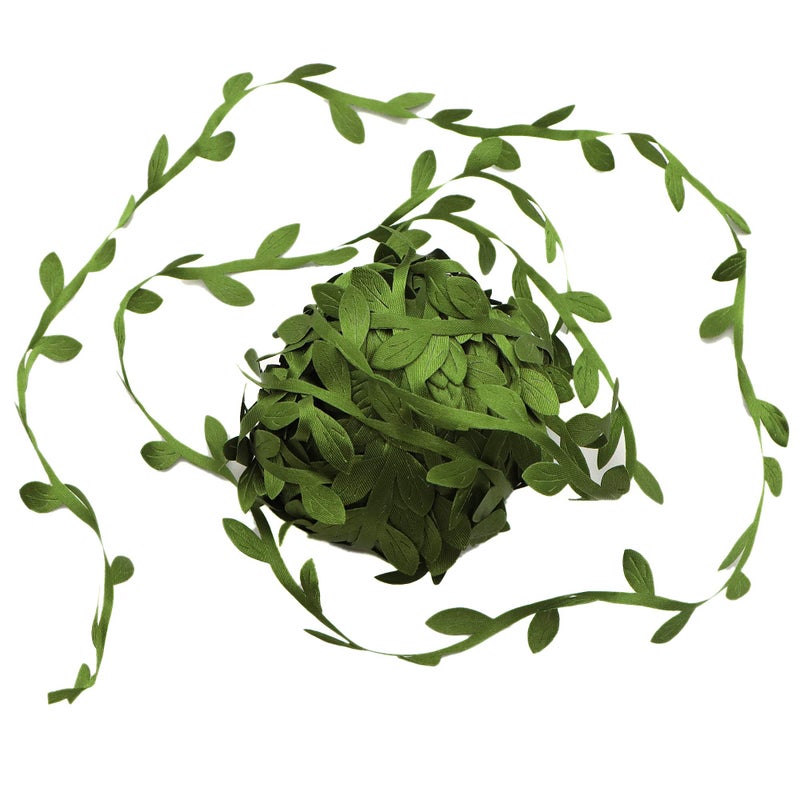 David accessories Olive Green Leaves Leaf Trim Ribbon -20 Yards - for DIY Craft Party Wedding Home Decoration (Olive Green) - Image 2